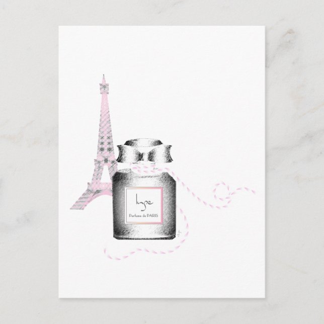 Parfum Bottle with Eiffel Tower and Rope Postcard (Front)