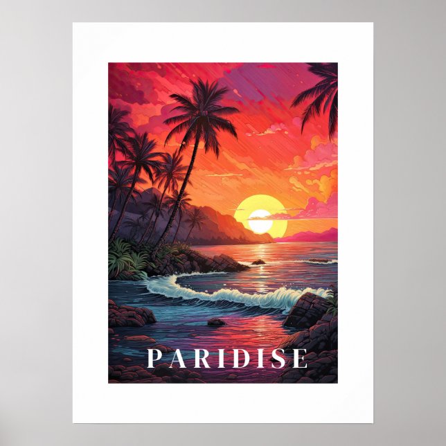 Paridise Tropical Beach Poster (Front)