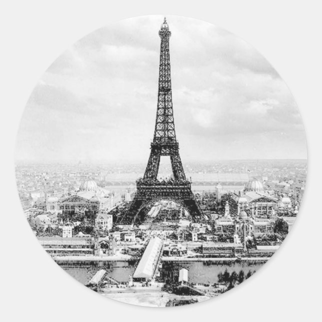 Paris 1889 classic round sticker (Front)