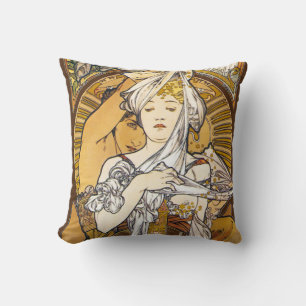 Paris 1900, Alphonse Mucha Throw Pillow