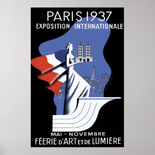 Paris 1937 World's Fair Poster Vintage French