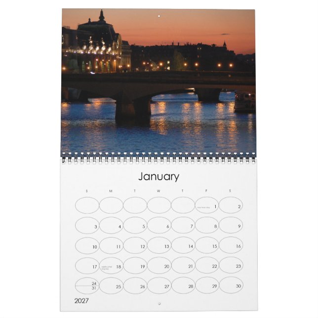 Paris 2009 calendar (Jan 2027)