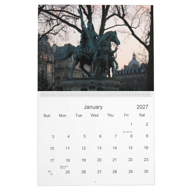 Paris 2014 calendar (Jan 2027)