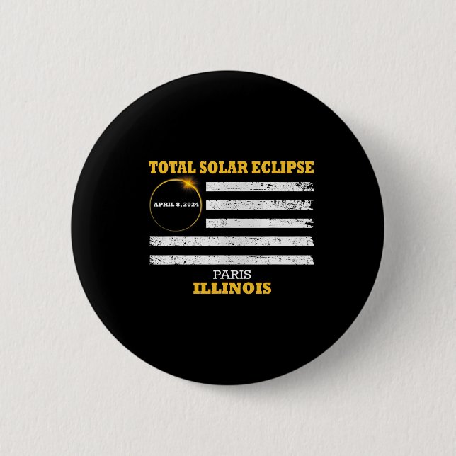 Paris 2024 Solar Eclipse 2024 040824 Eclipse  Button (Front)