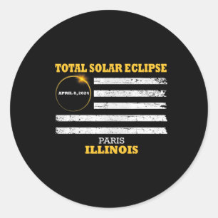 Paris 2024 Solar Eclipse 2024 040824 Eclipse Classic Round Sticker