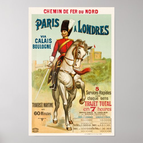 Paris  Londres Vintage Poster 1890s