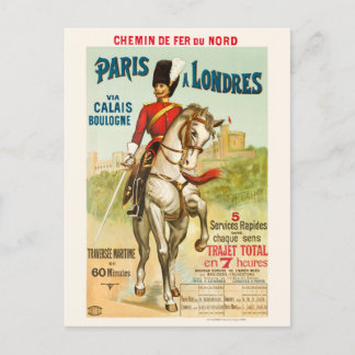 Paris à Londres Vintage Poster 1890s Postcard