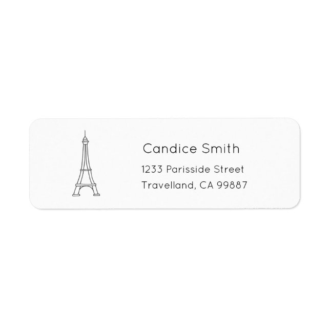 Paris Address Label, Travel Address Label (Front)
