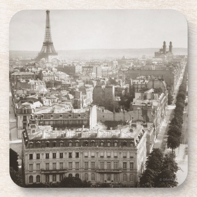 Paris: Aerial View, 1900 Beverage Coaster (Front)