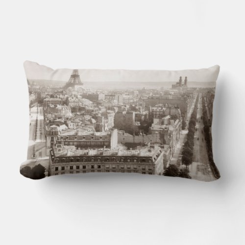Paris Aerial View 1900 Lumbar Pillow