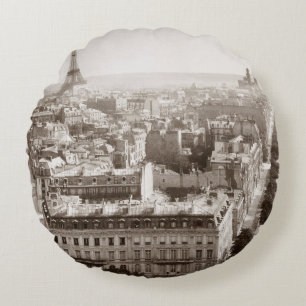 Paris: Aerial View, 1900 Round Pillow