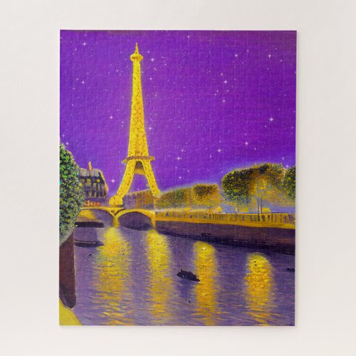Paris Along the Seine Under the Stars Jigsaw Puzzle
