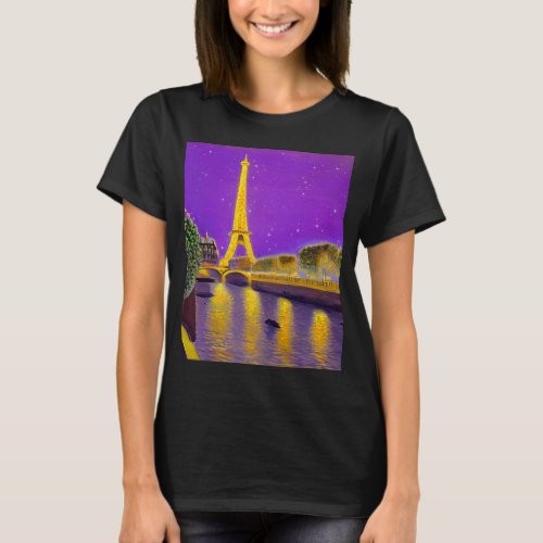 Paris Along the Seine Under the Stars T_Shirt