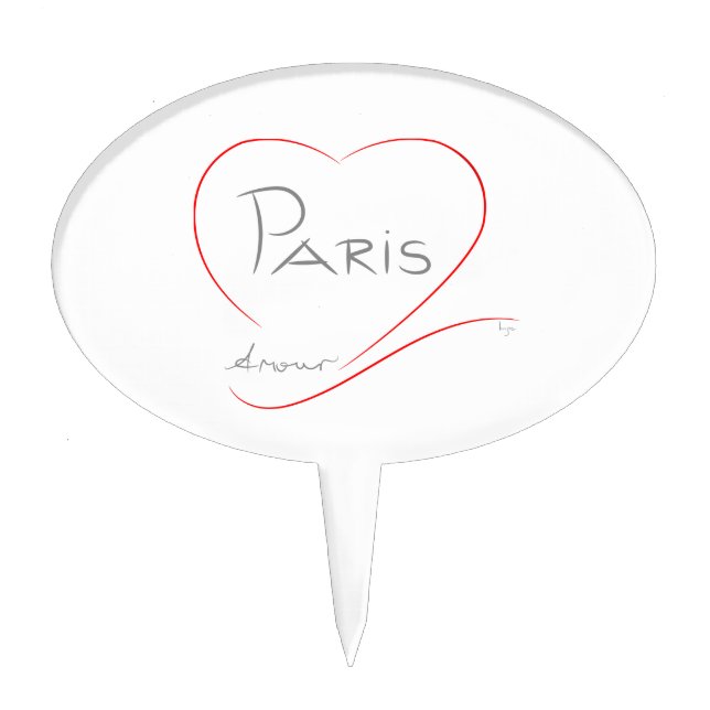PARIS Amour (heart) Cake Topper (Front)