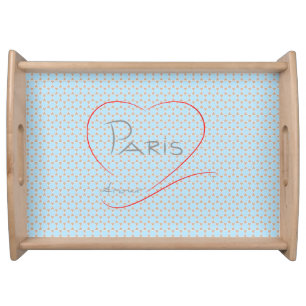 Paris Amour (heart), France Serving Tray