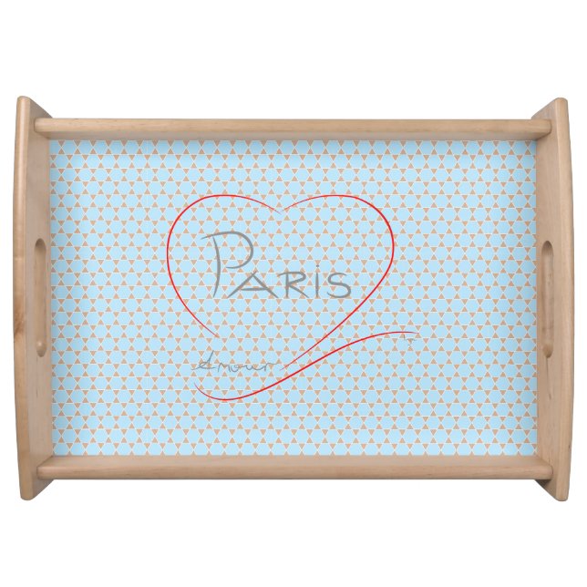Paris Amour (heart), France Serving Tray (Front)