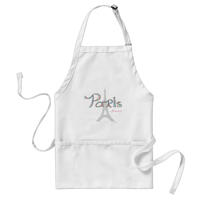 PARIS Amour with Eiffel Tower Adult Apron (Front)