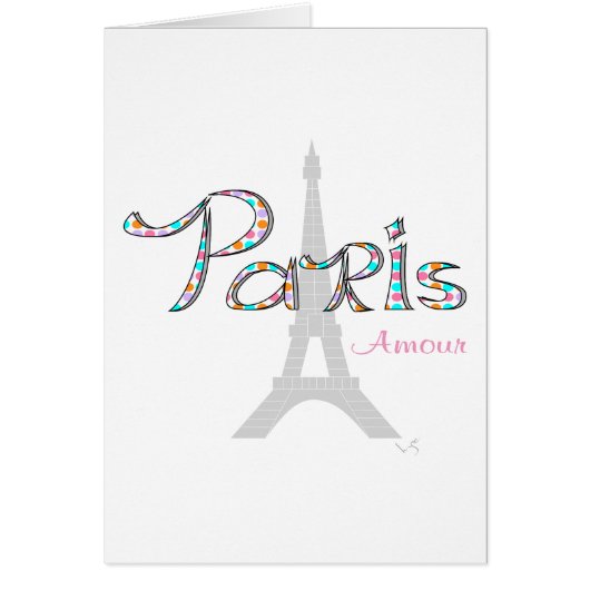 PARIS Amour with Eiffel Tower Cards (Front)