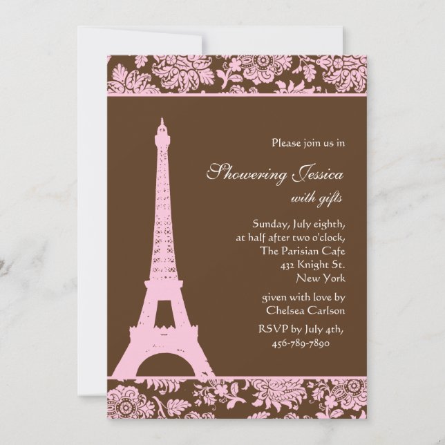 Paris and Chocolate Bridal Shower Invitation (Front)