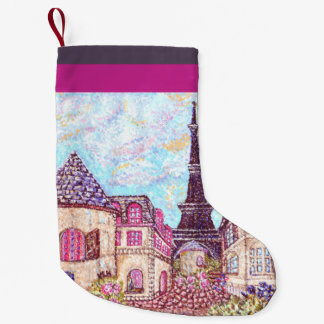 Paris and Eiffel Tower inspired Christmas Stocking
