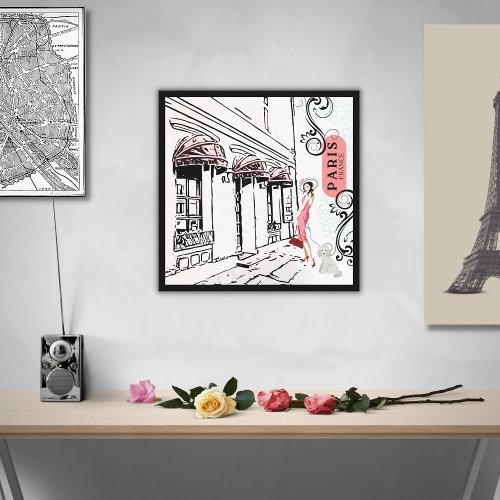 Paris and Fashion Stretched Canvas Print