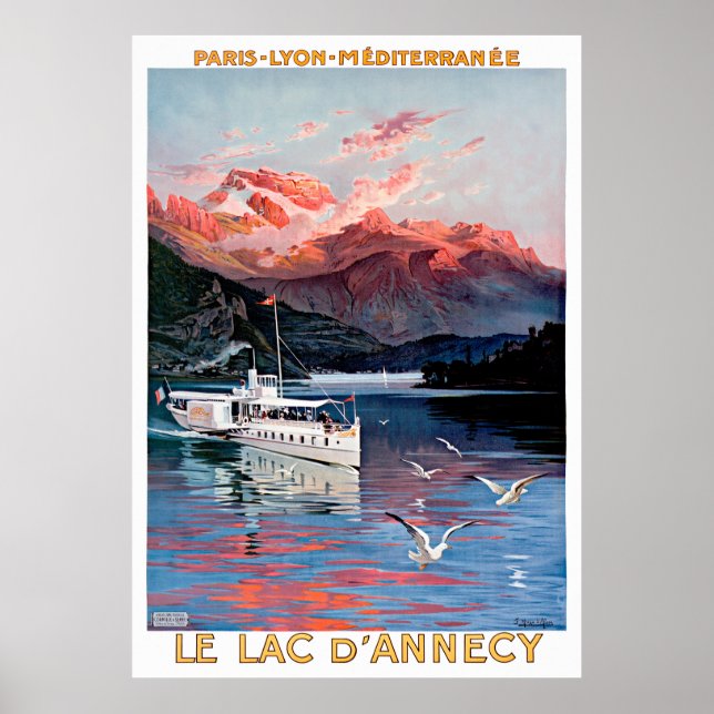 Paris Annecy Travel Poster Restored (Front)