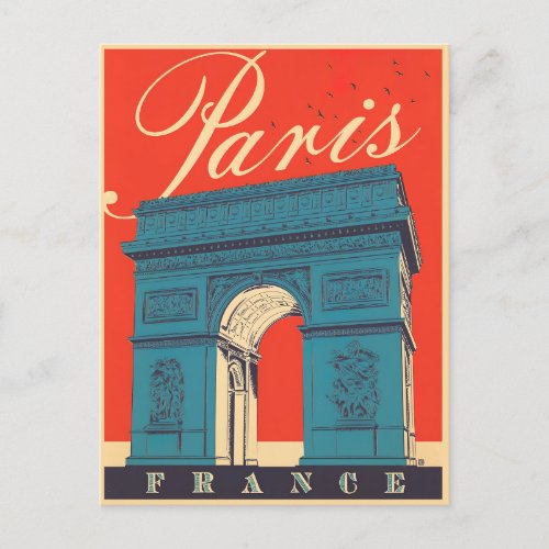 Paris Arc de Triomphe France vintage travel Postcard