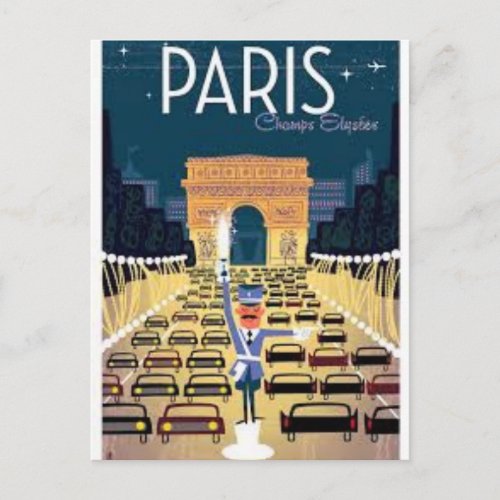 Paris Arc de Triomphe Postcard