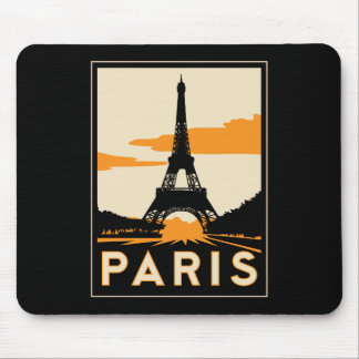 paris art deco retro travel poster mouse pad