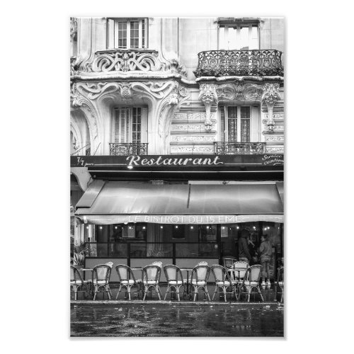 Paris Art Nouveau Cafe _ Black and White _ Photo Print