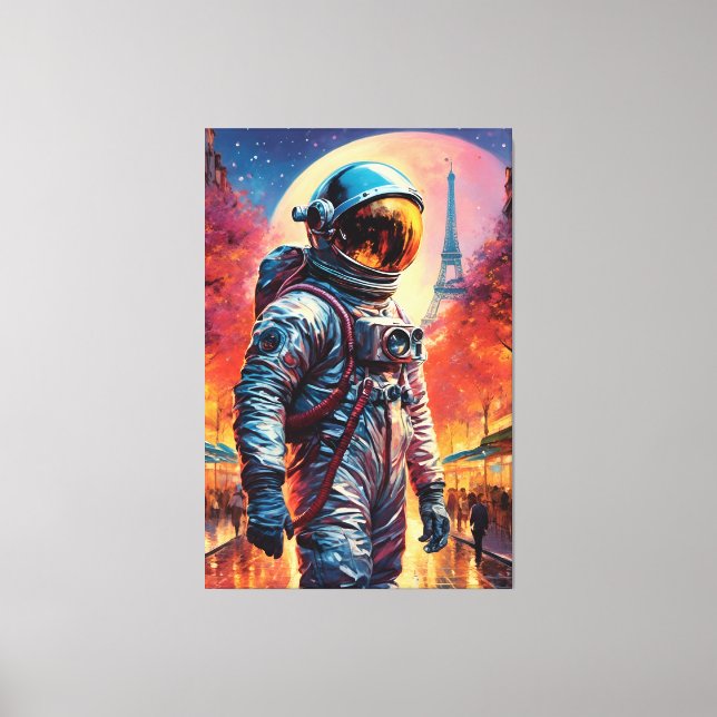 Paris astronaut canvas print (Front)