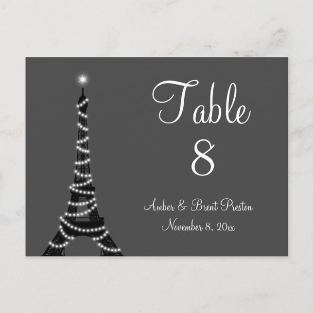 Paris at Night Table Number (Front)