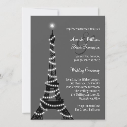 Paris at Night Wedding Invitation