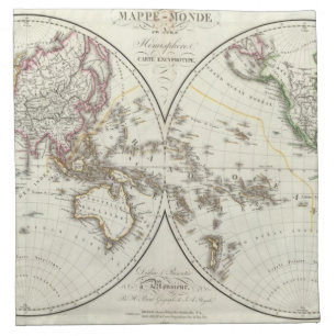 Paris Atlas Map Napkin