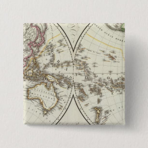 Paris Atlas Map Pinback Button