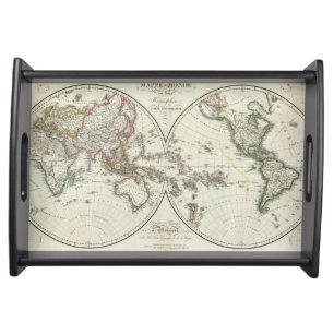 Paris Atlas Map Serving Tray