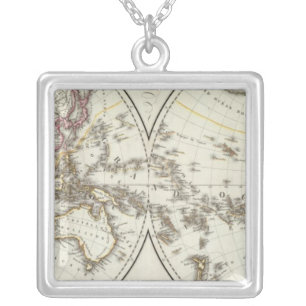 Paris Atlas Map Silver Plated Necklace