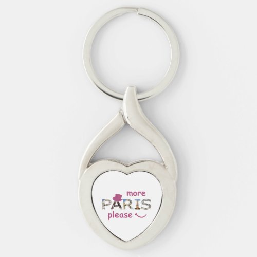 Paris Attractions More Paris Please Pink Glitter Keychain