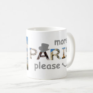 Paris Attractions More Paris Please Silver Glitter Coffee Mug