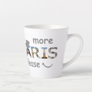 Paris Attractions More Paris Please Silver Glitter Latte Mug