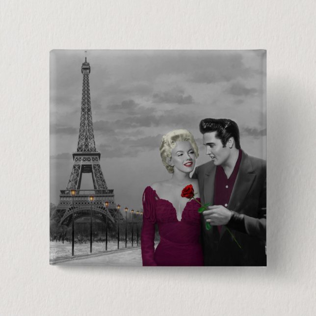 Paris B&W 2 Pinback Button (Front)