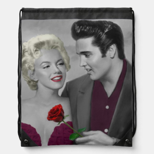 Paris B&W Drawstring Bag (Front)