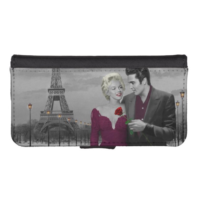 Paris B&W iPhone Wallet Case (Front (Horizontal))