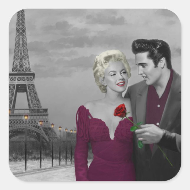 Paris B&W Square Sticker (Front)