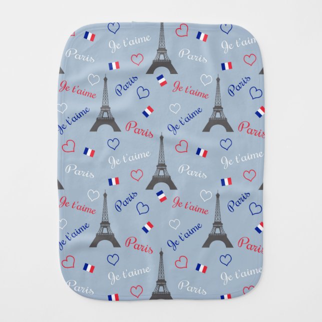 Paris Baby Burp Cloth (Front)