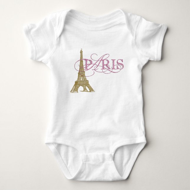Paris Baby Girl Baby Bodysuit (Front)