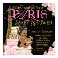 Paris Baby Girl Shower Invitations
