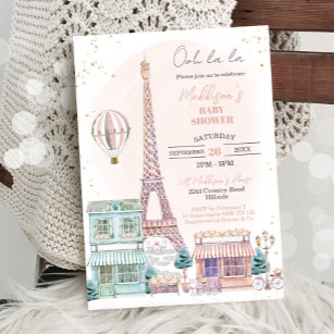 Paris Baby Shower Invitation