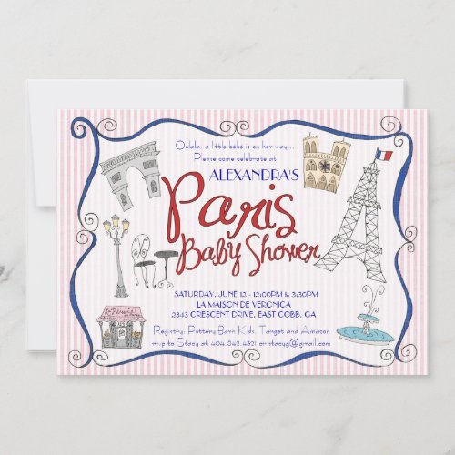 Paris Baby Shower Invitation