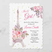 Paris Baby Shower Invitation Eiffel Tower (Front/Back)
